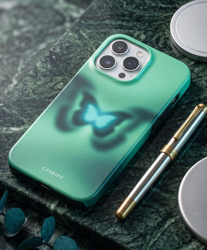 Green Butterfly iPhone 14 Pro Case