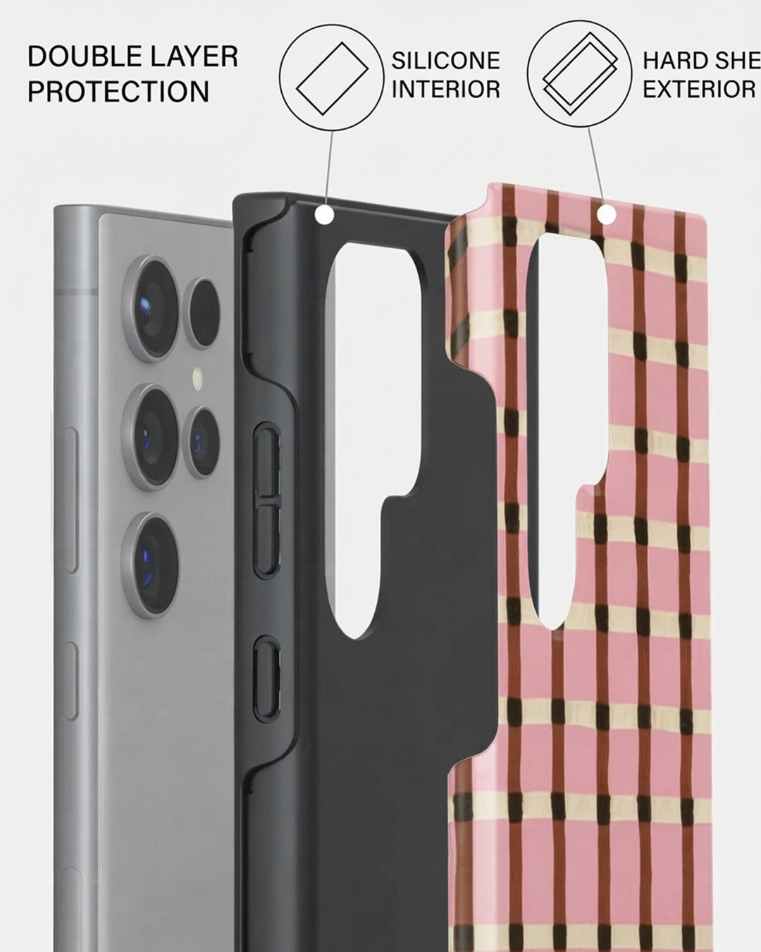 Galaxy S24 Ultra Pink Check Case