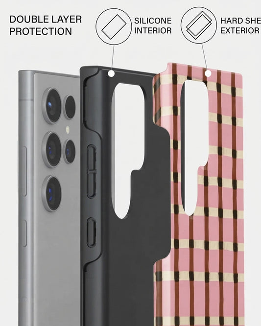 Galaxy S24 Ultra Pink Check Case