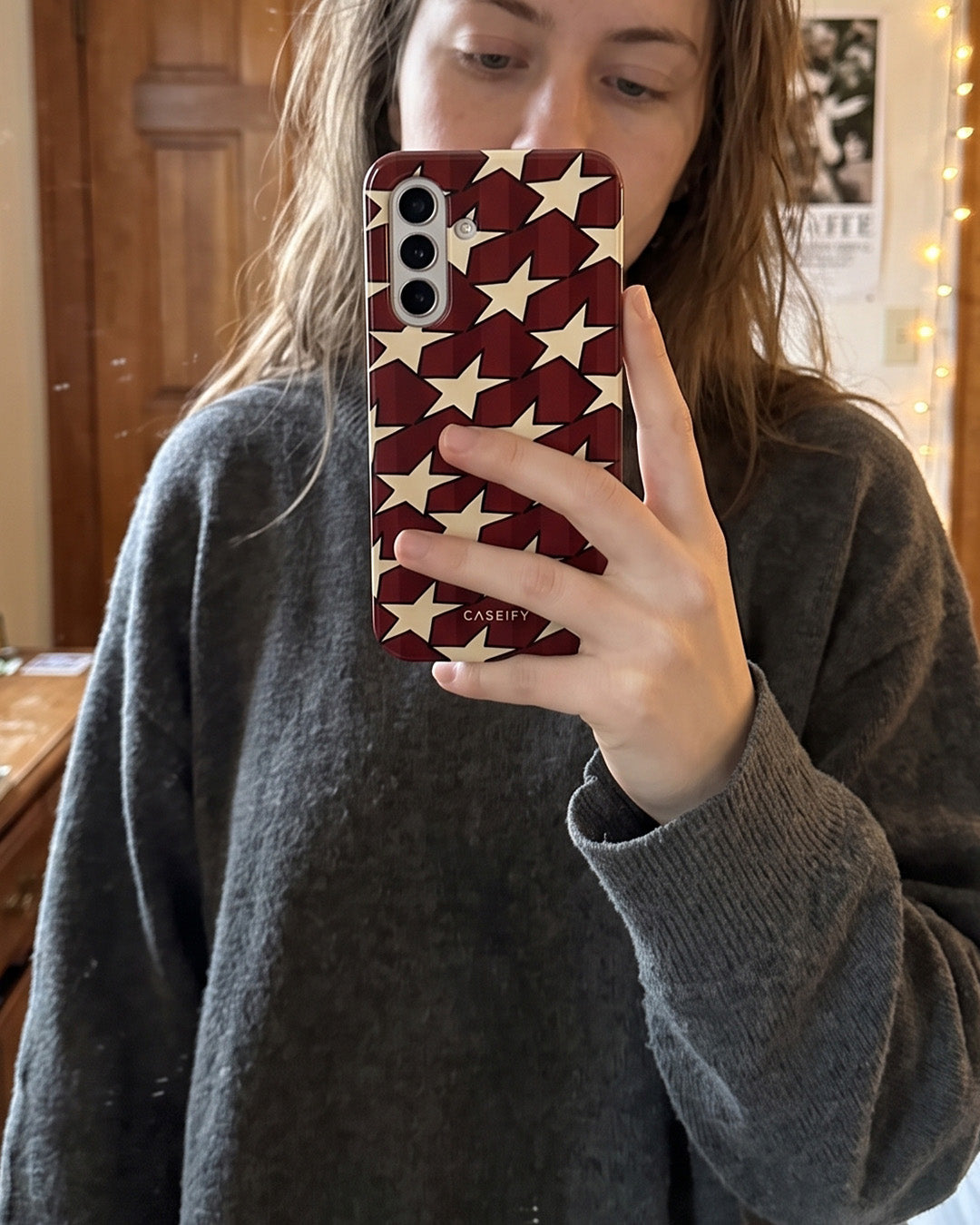Galaxy A36 5G Maroon Star Case