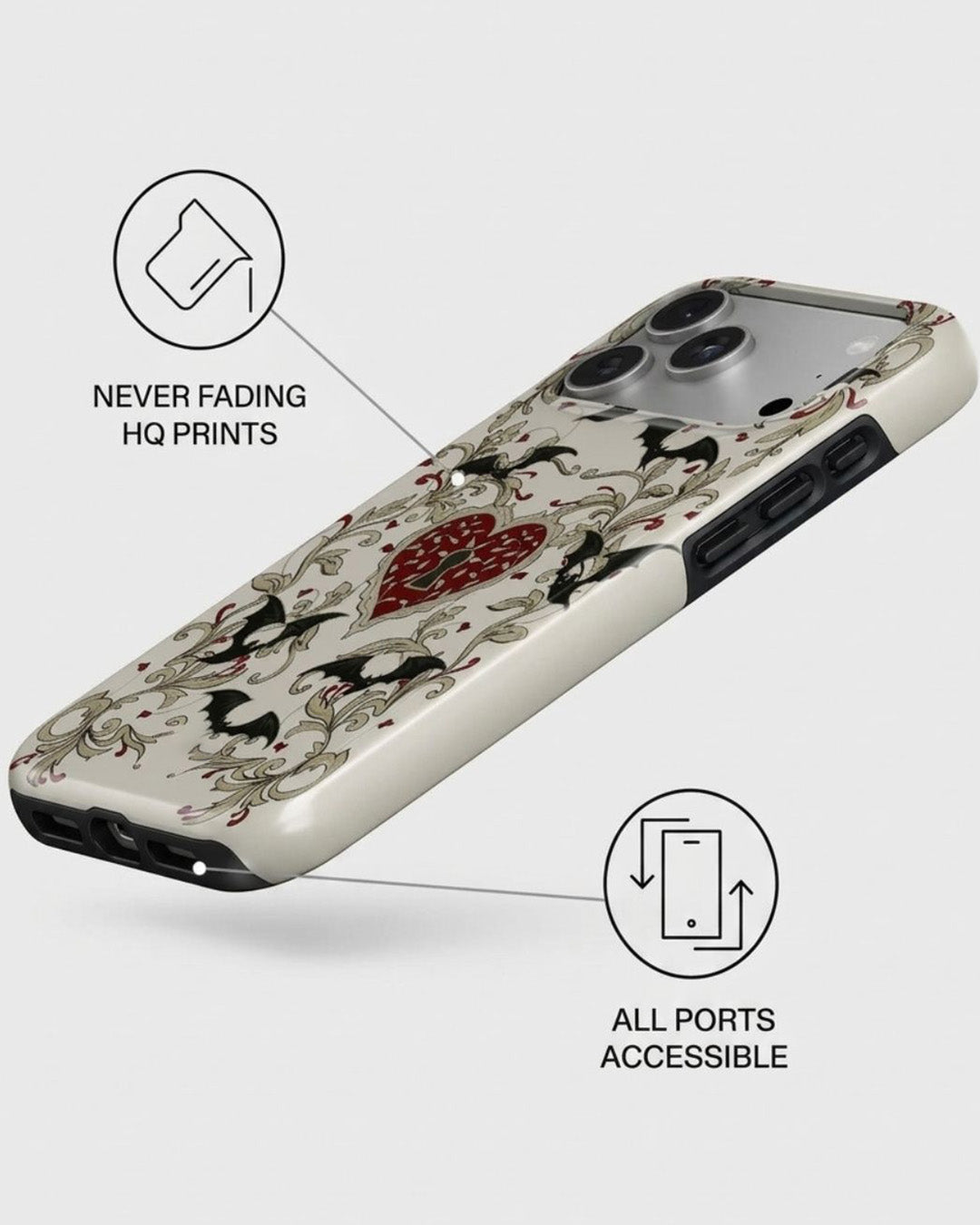 Vintage Heart Botanical iPhone 17 Pro Max Case