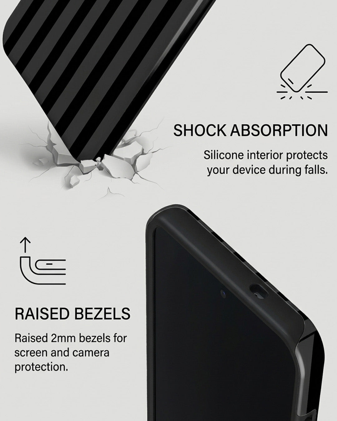 Black Striped Case for Samsung Galaxy S25 Plus
