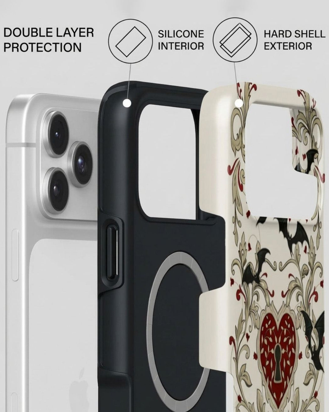 Vintage Heart Botanical iPhone 17 Pro Max Case