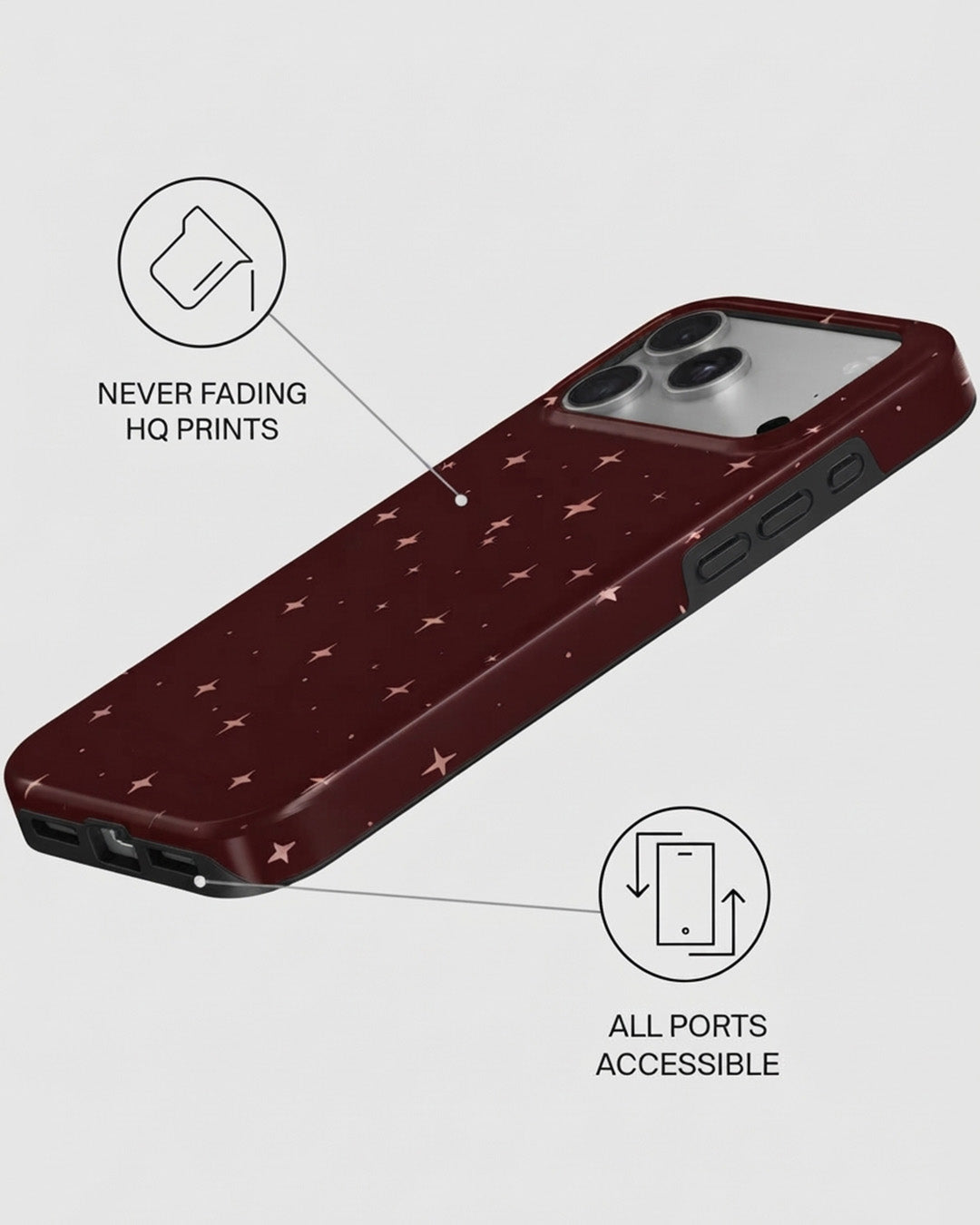 Burgundy Starry Night iPhone 18 Pro Max Case
