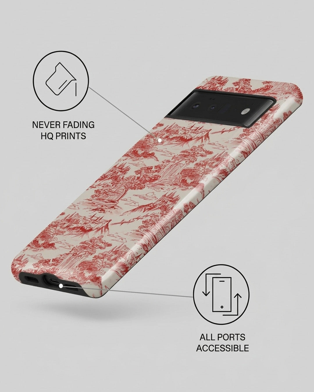 Red Toile Pixel 6 Pro Case