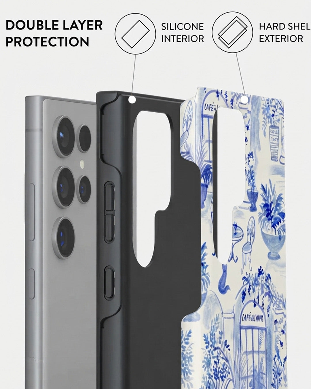 Blue Toile Garden Samsung Galaxy S24 Case