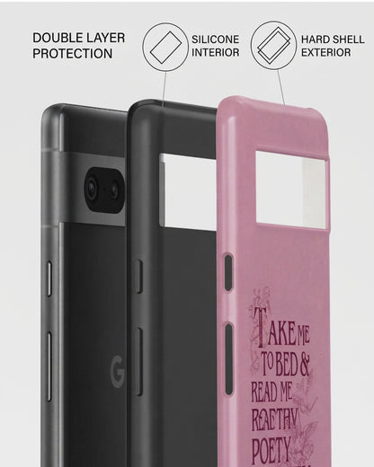 Take Me to Bed & Read Me Poetry Pink Matte Pixel 7 Case