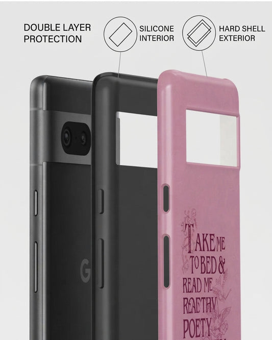 Take Me to Bed & Read Me Poetry Pink Matte Pixel 7 Case