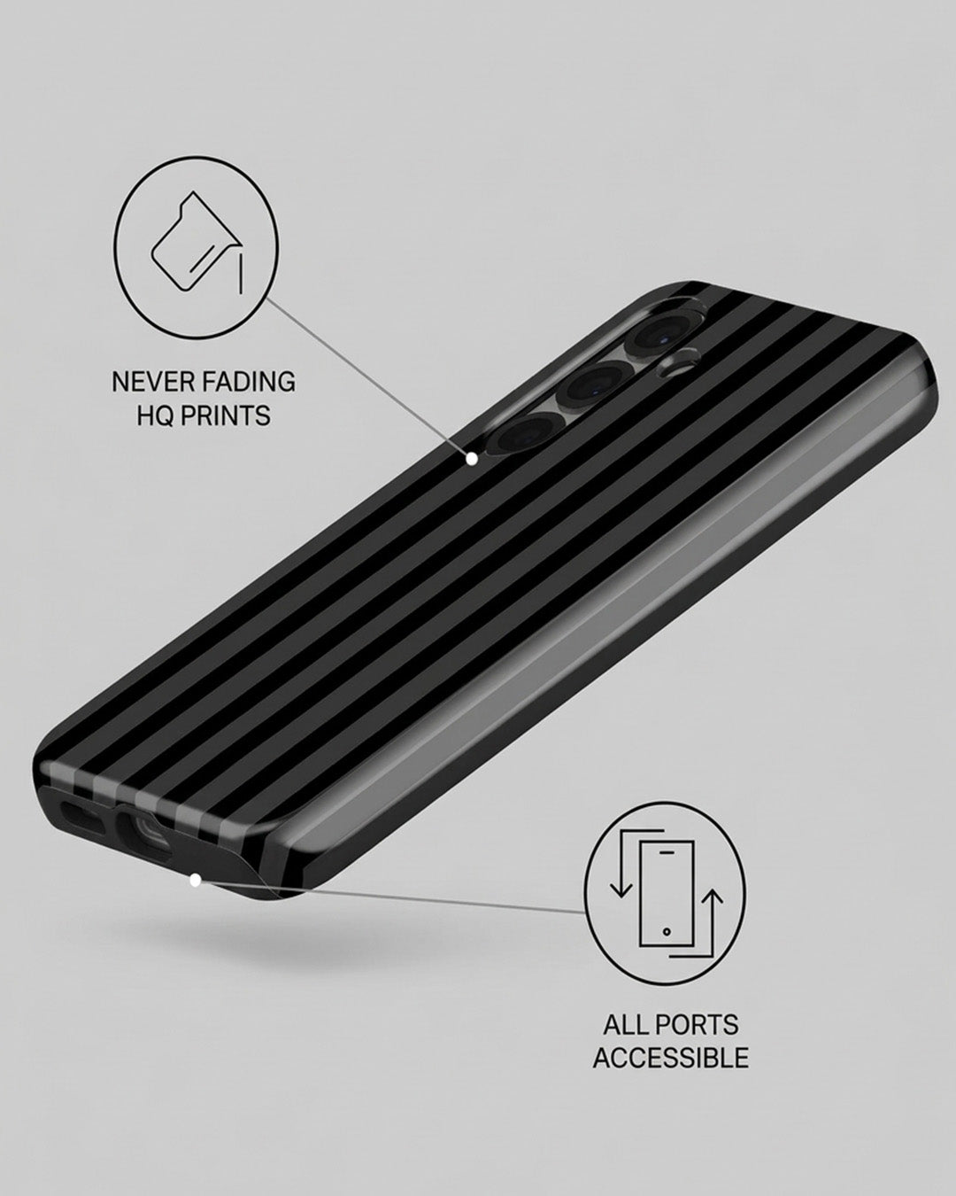 Black Striped Case for Samsung Galaxy S25 Plus