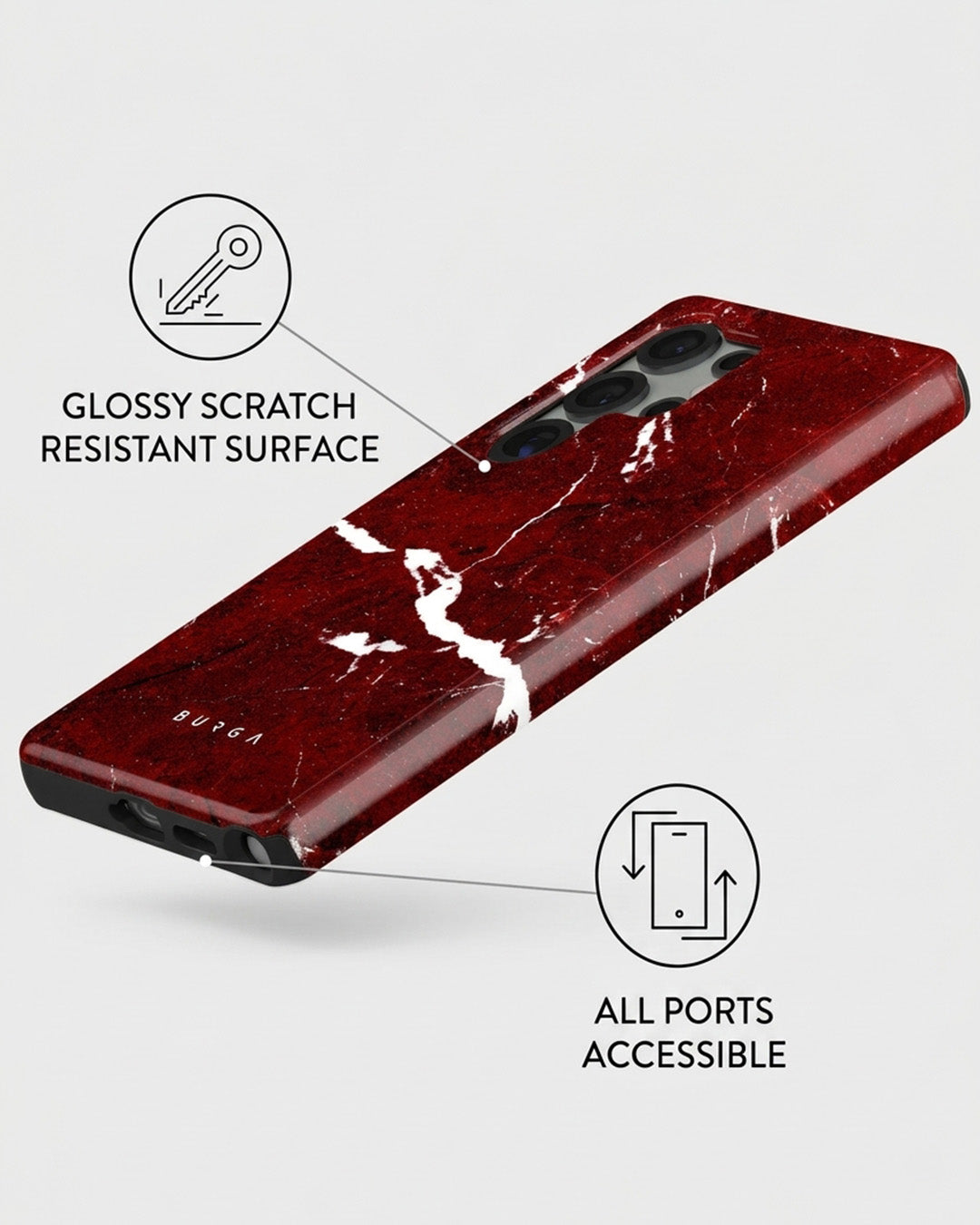 Red Marble Case for Samsung Galaxy S25 Ultra