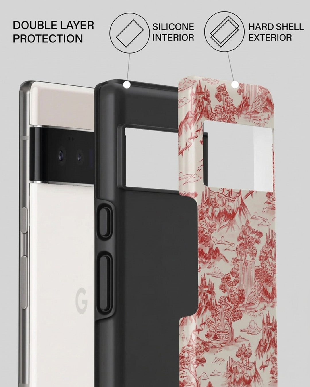 Red Toile Pixel 6 Pro Case