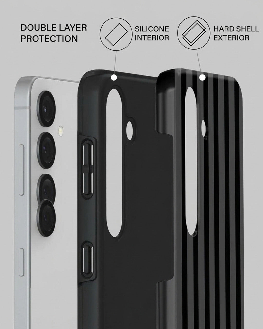 Black Striped Case for Samsung Galaxy S25 Plus
