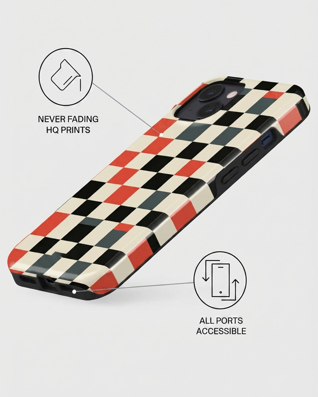 Retro Checkerboard iPhone 15 Case