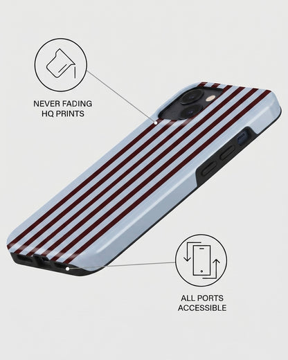 Maroon Stripe iPhone 15 Plus Case