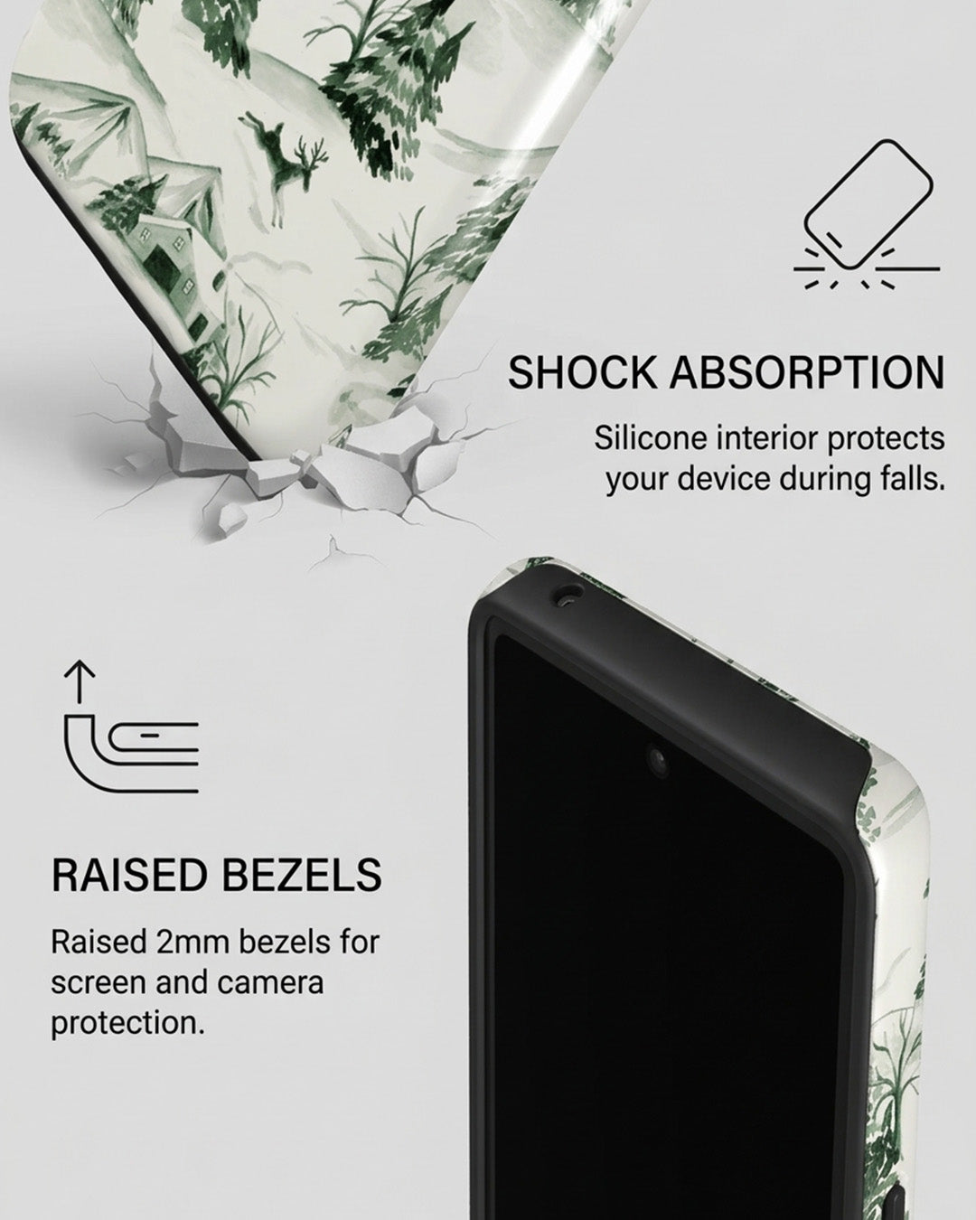 Winter Pine Forest Green Glossy Google Pixel 7 Case