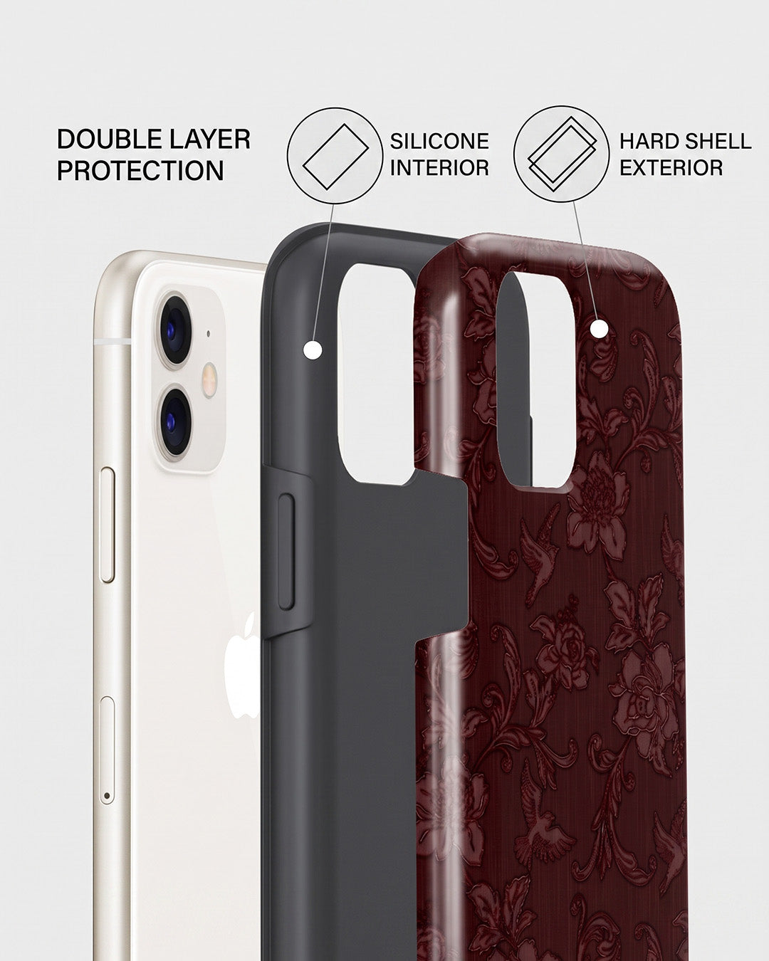 Burgundy Floral iPhone 11 Case
