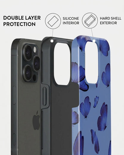 Blue Butterfly Swarm iPhone 15 Pro Max Case