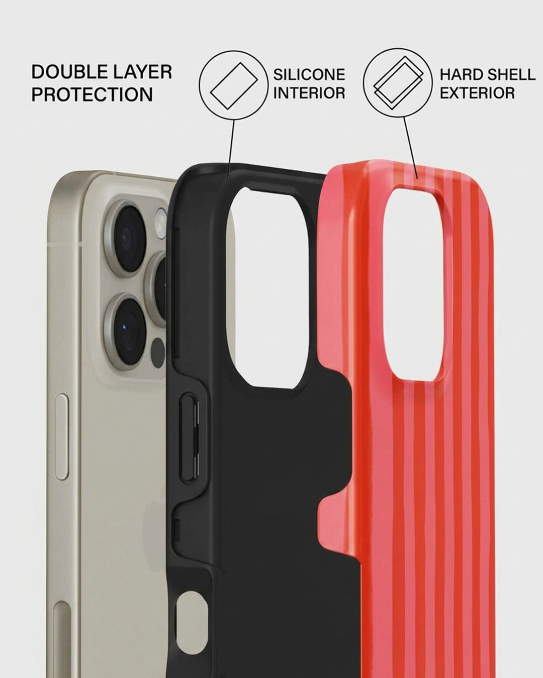 Coral Stripe iPhone 16 Pro Case