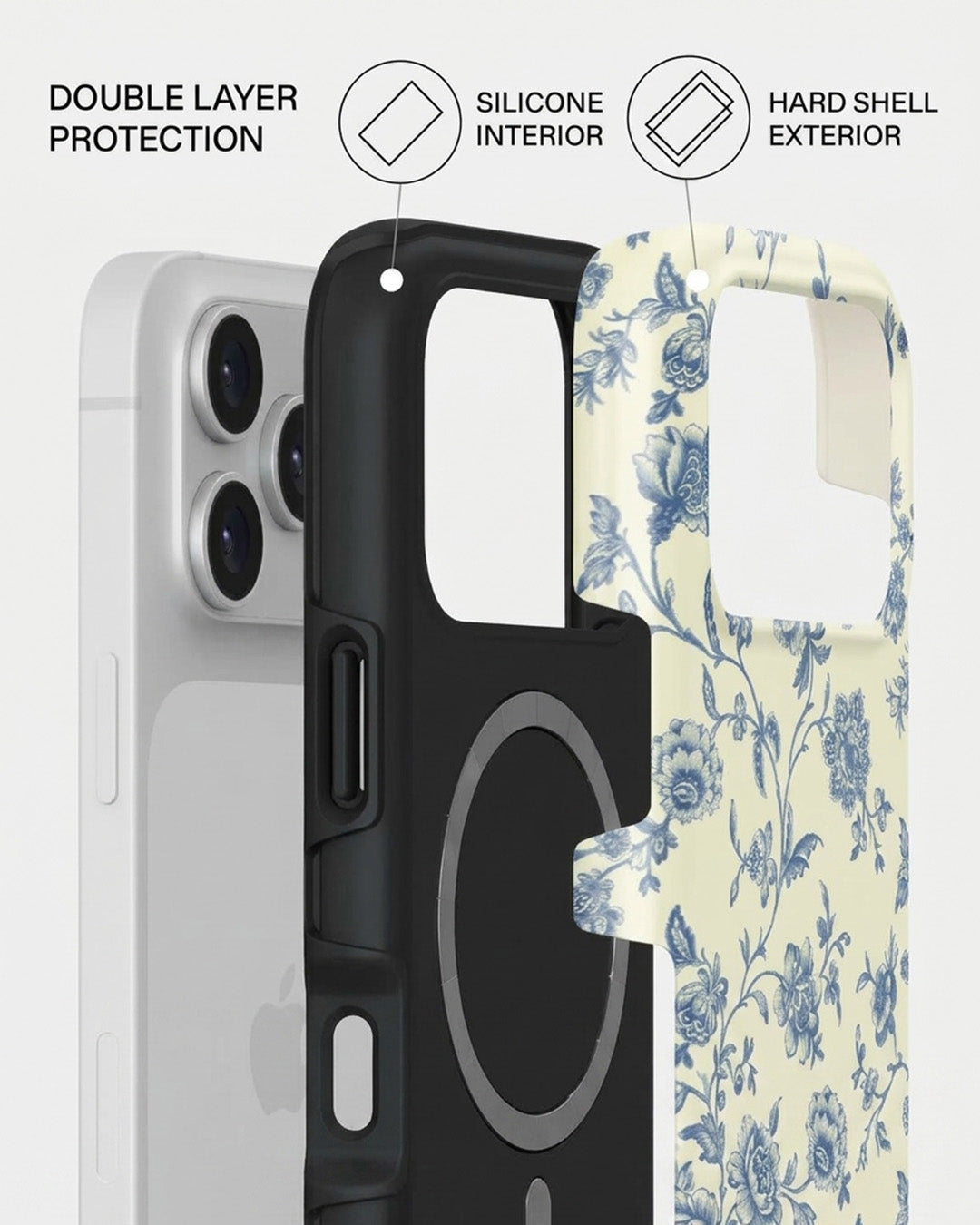 Blue Floral Toile iPhone 17 Pro Max Case