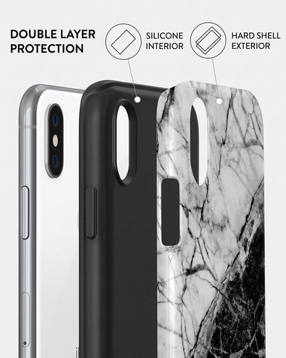 Black & White Marble iPhone X Case