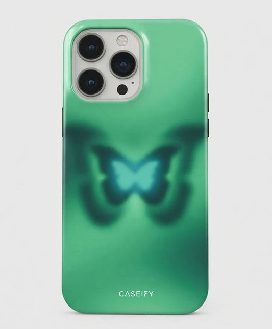 Green Butterfly iPhone 14 Pro Case