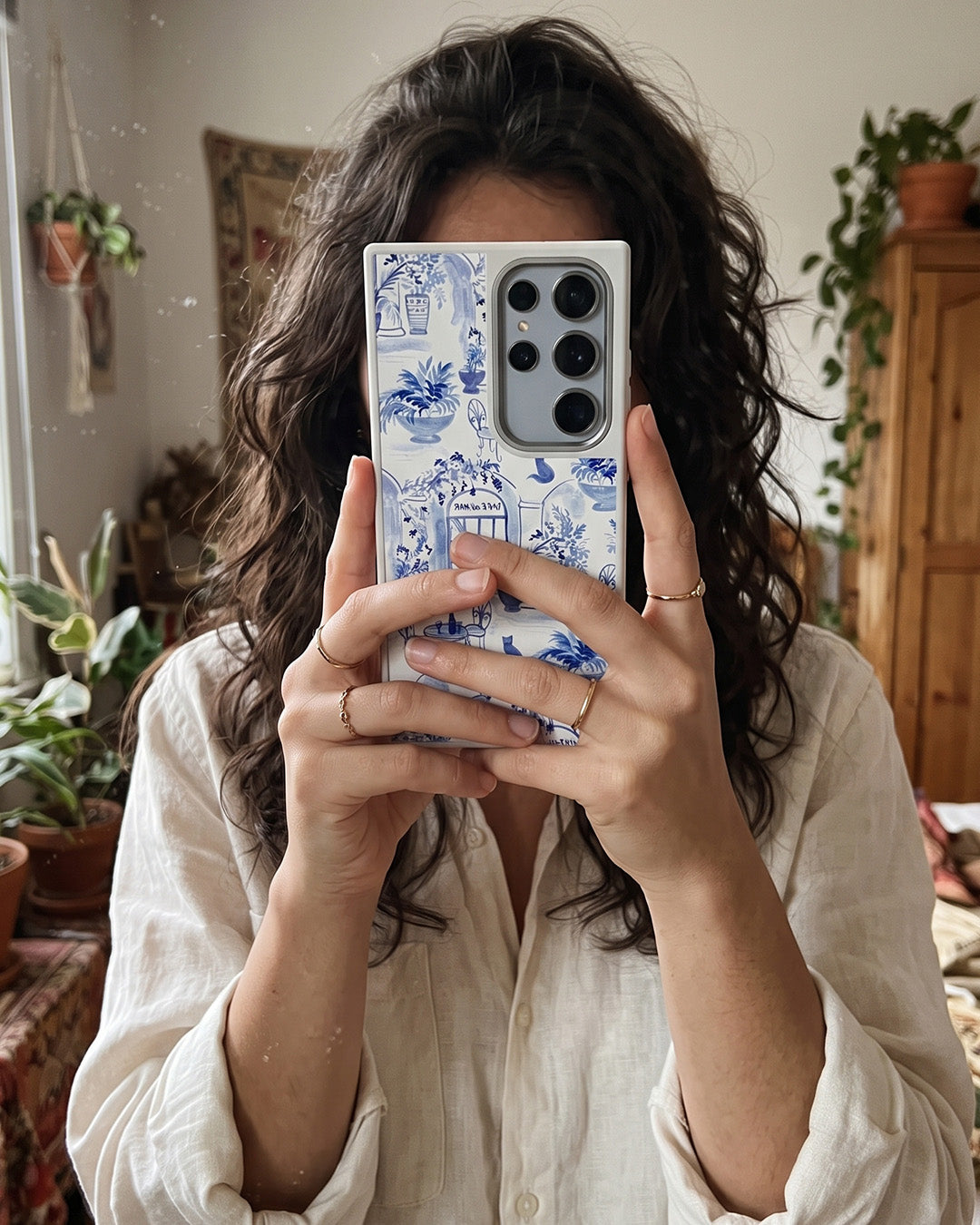 Blue Toile Garden Samsung Galaxy S24 Case