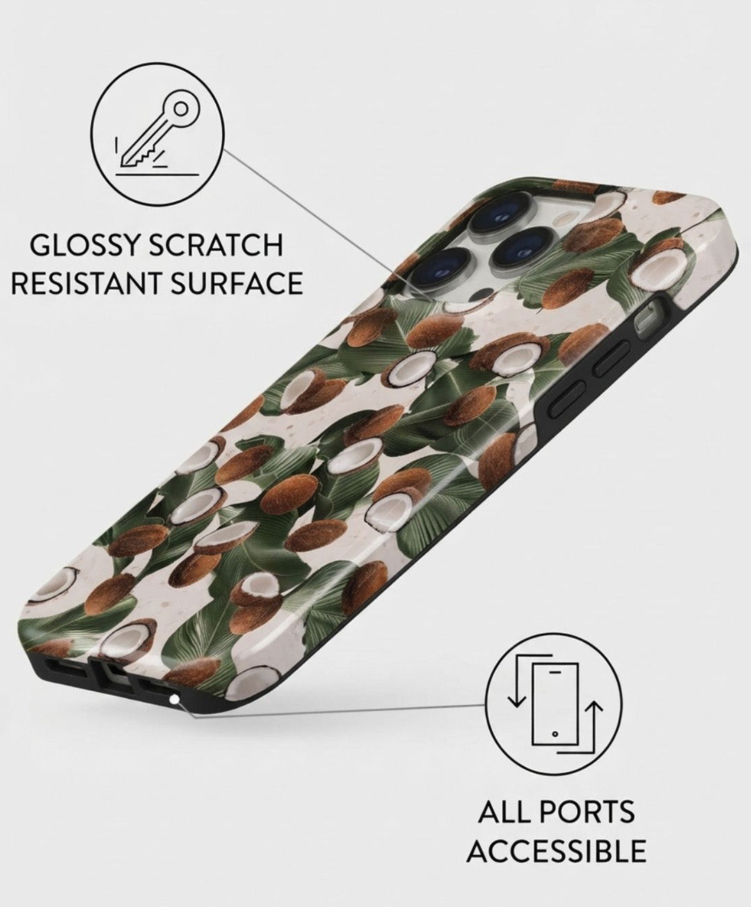 Coconut Print iPhone 14 Pro Case