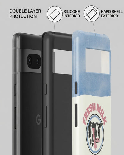 Fresh Milk Cow Blue Cream Glossy Google Pixel 7 Case