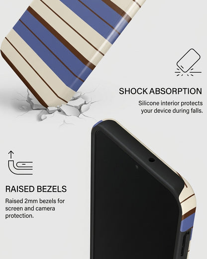 Blue & Cream Horizontal Stripe Samsung Galaxy A16 Case