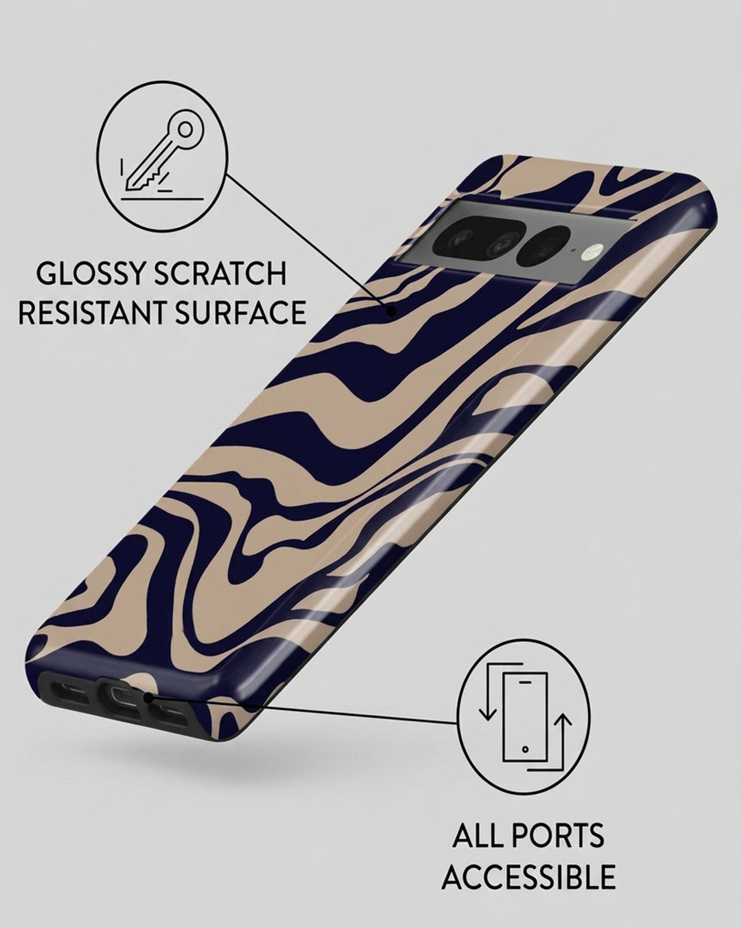Navy Swirl Pixel 7 Pro