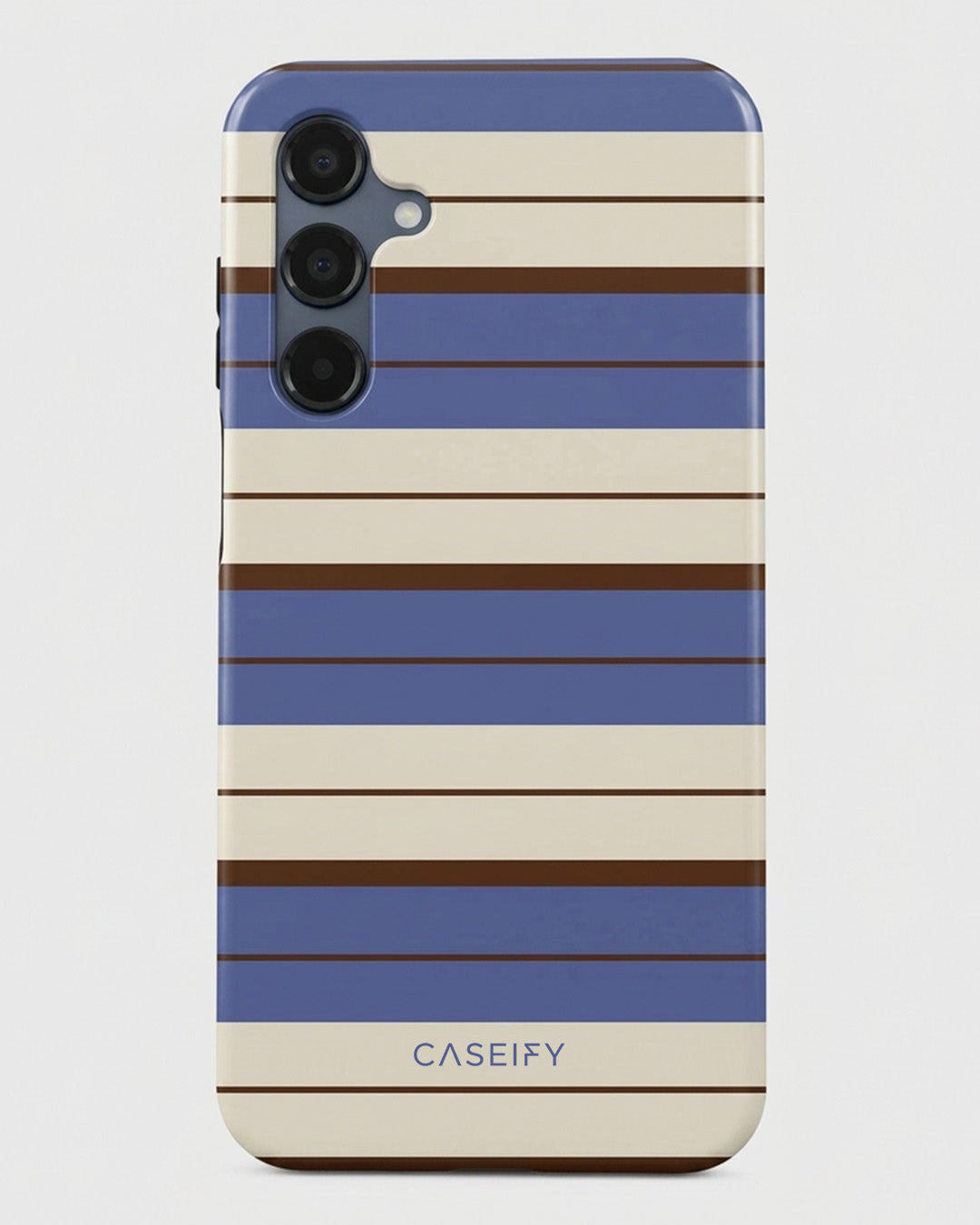 Blue & Cream Horizontal Stripe Samsung Galaxy A16 Case