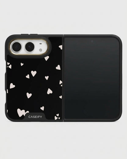 Black Heart Print iPhone Duo Case