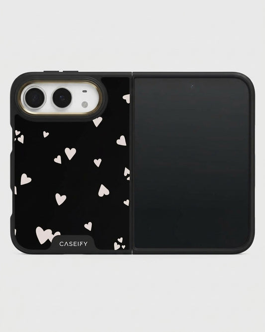 Black Heart Print iPhone Duo Case