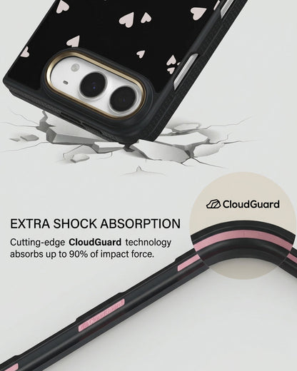 Black Heart Print iPhone Duo Case