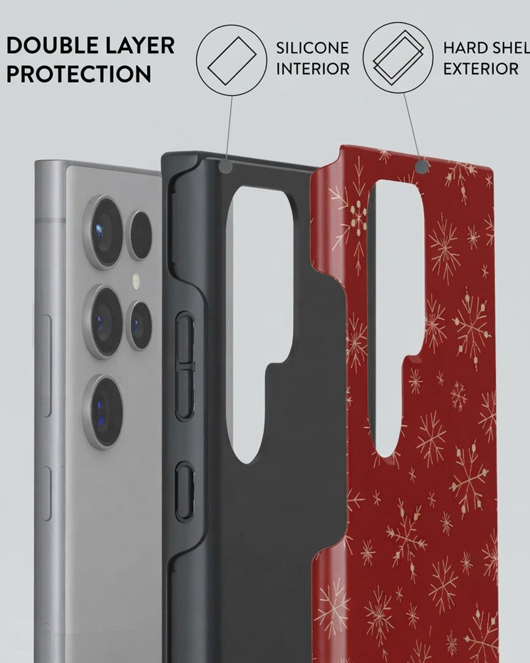 Red Snowflake Samsung Galaxy S24 Case