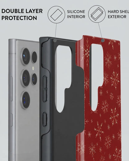 Red Snowflake Samsung Galaxy S24 Case