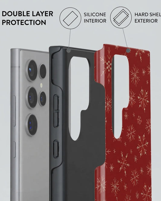 Red Snowflake Samsung Galaxy S24 Case