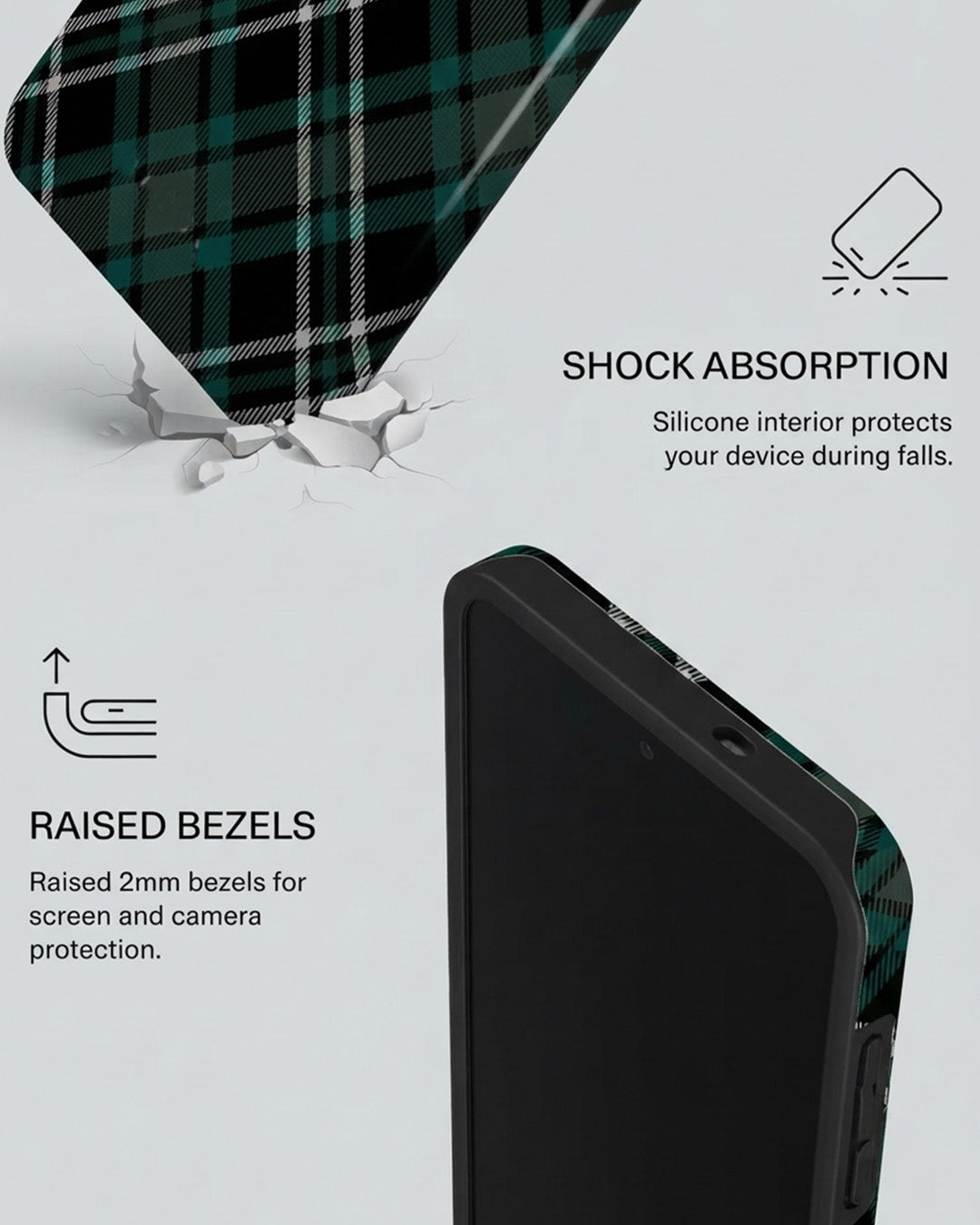 Green Plaid Case for Samsung Galaxy S25 FE