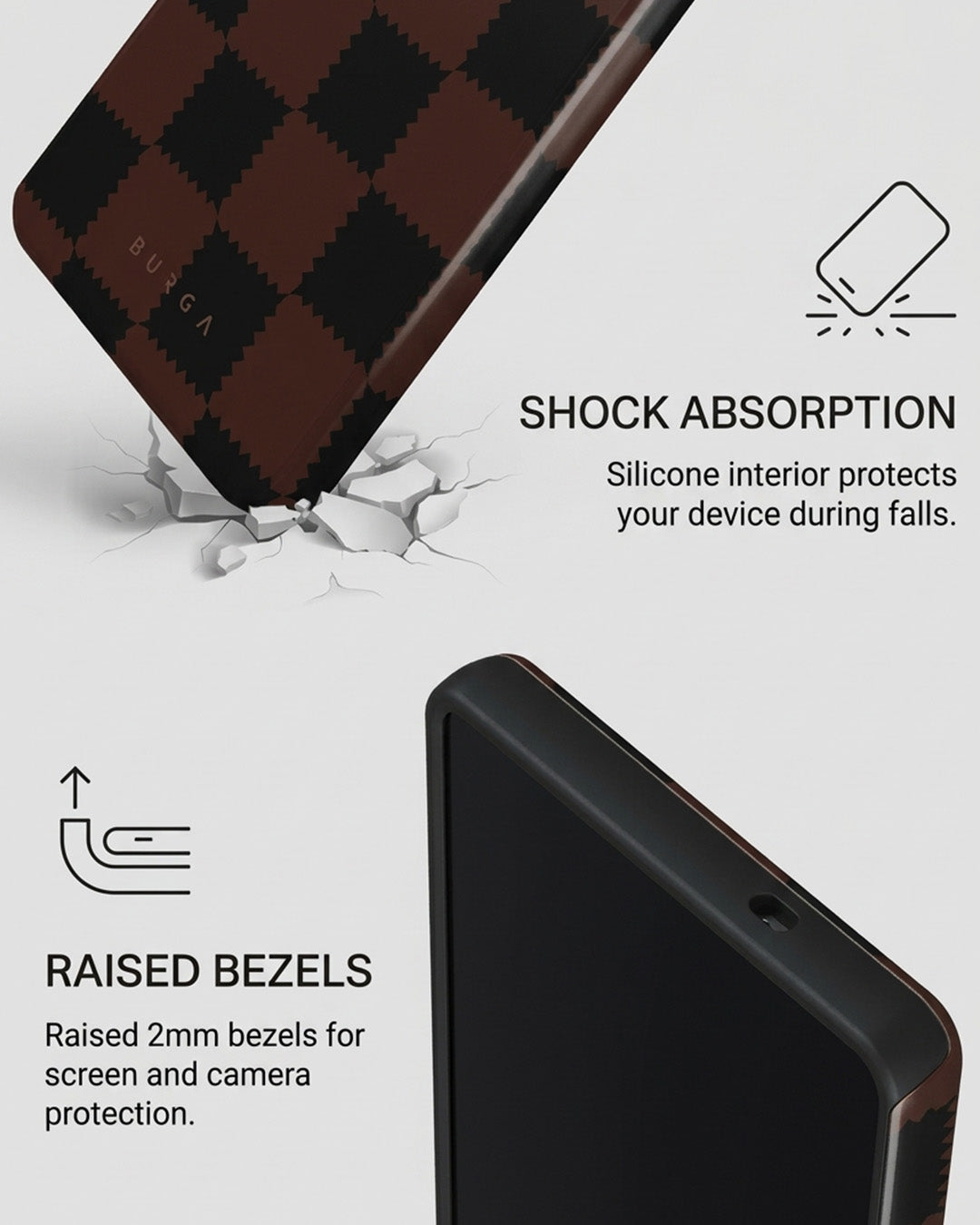 Brown Checkered Case for Samsung Galaxy S25 Ultra