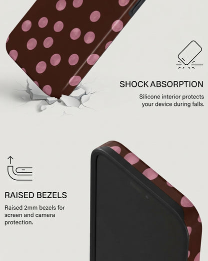 Burgundy Polka Dot iPhone 18 Pro Max Case