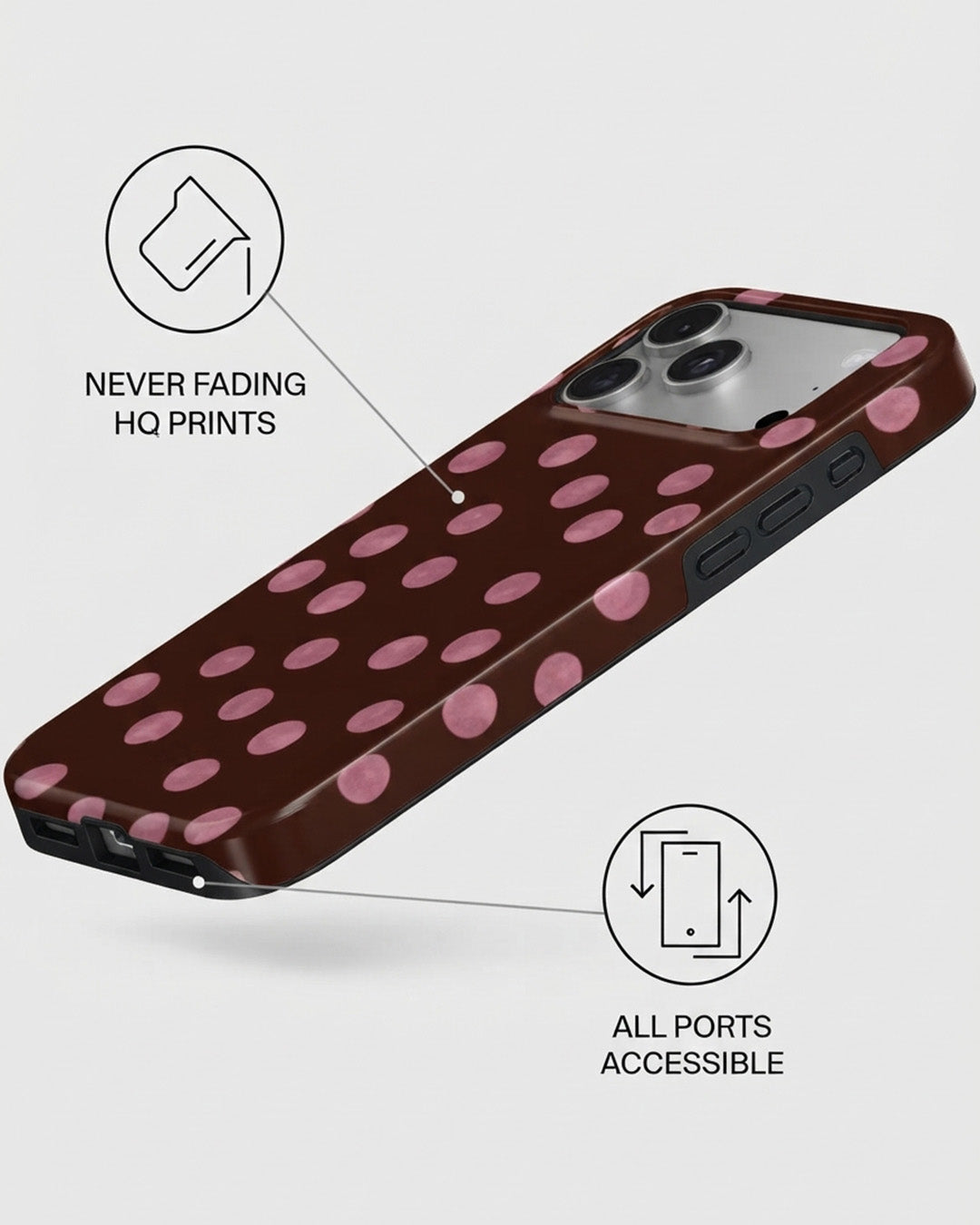 Burgundy Polka Dot iPhone 18 Pro Max Case
