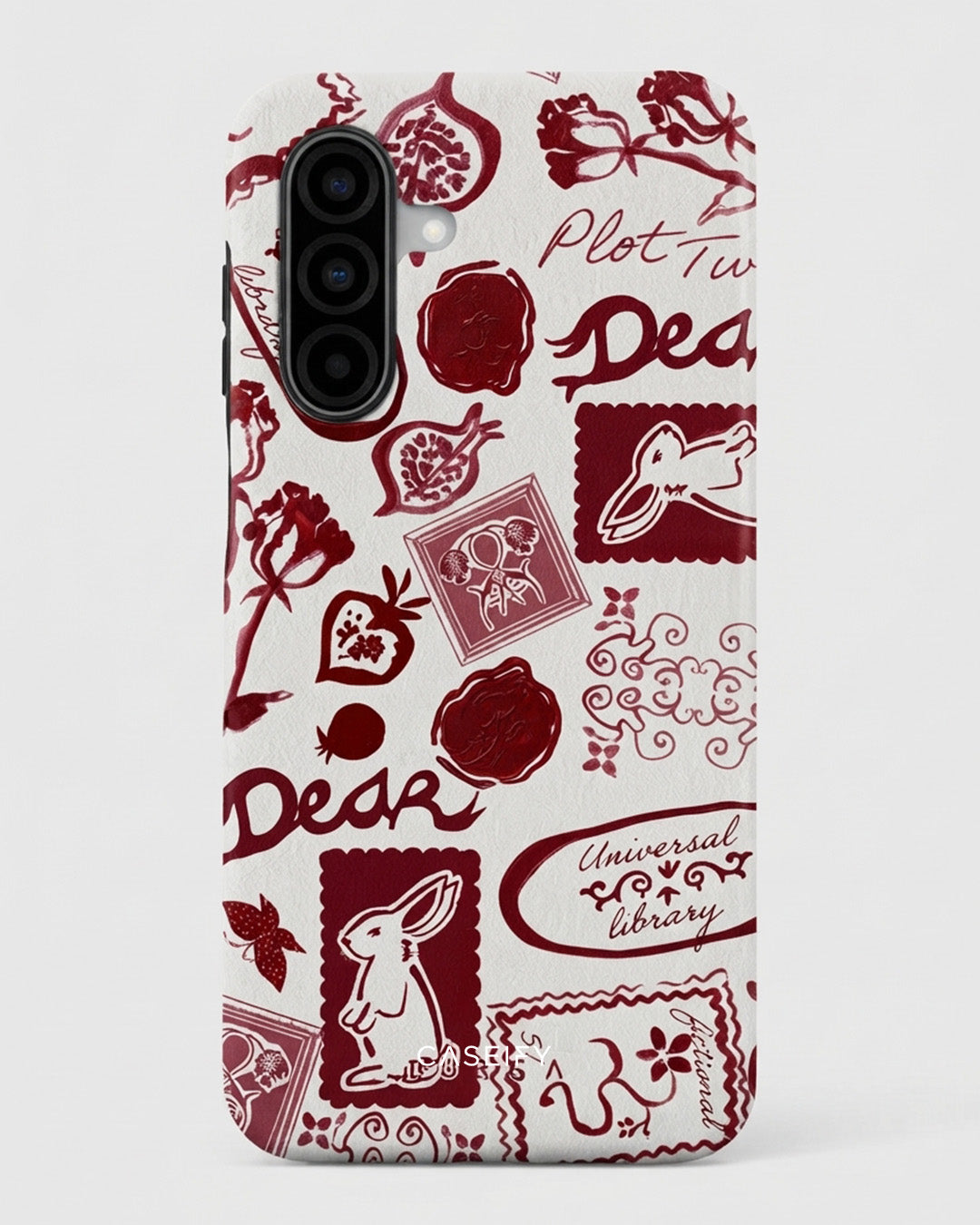 Galaxy A17 Red Doodle Case