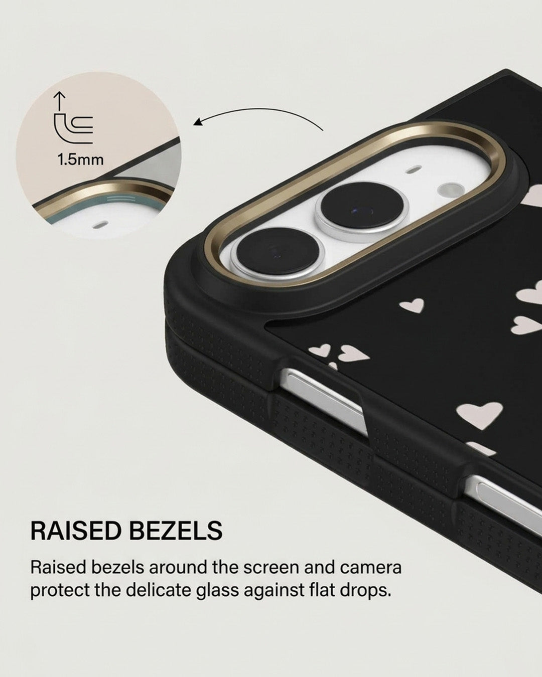 Black Heart Print iPhone Duo Case