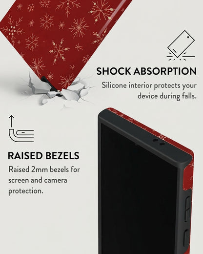 Red Snowflake Samsung Galaxy S24 Case