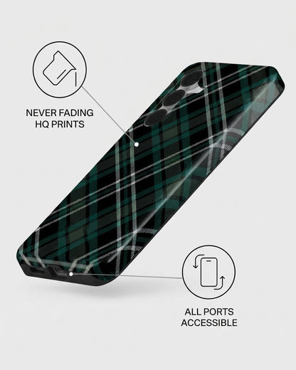 Green Plaid Case for Samsung Galaxy S25 FE