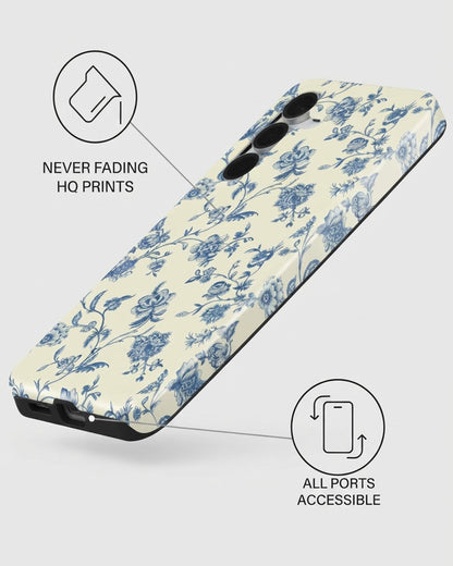 Blue Floral Case for Samsung Galaxy S25 FE