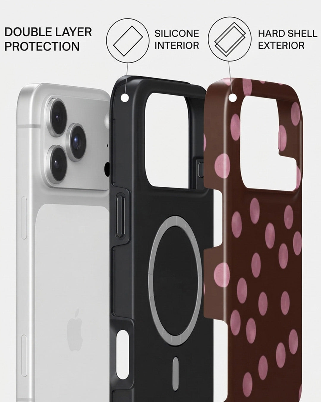 Burgundy Polka Dot iPhone 18 Pro Max Case