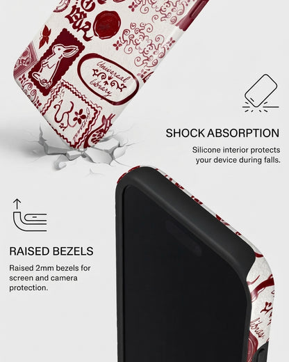 Galaxy A17 Red Doodle Case