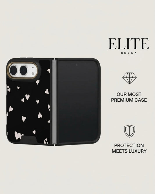 Black Heart Print iPhone Duo Case
