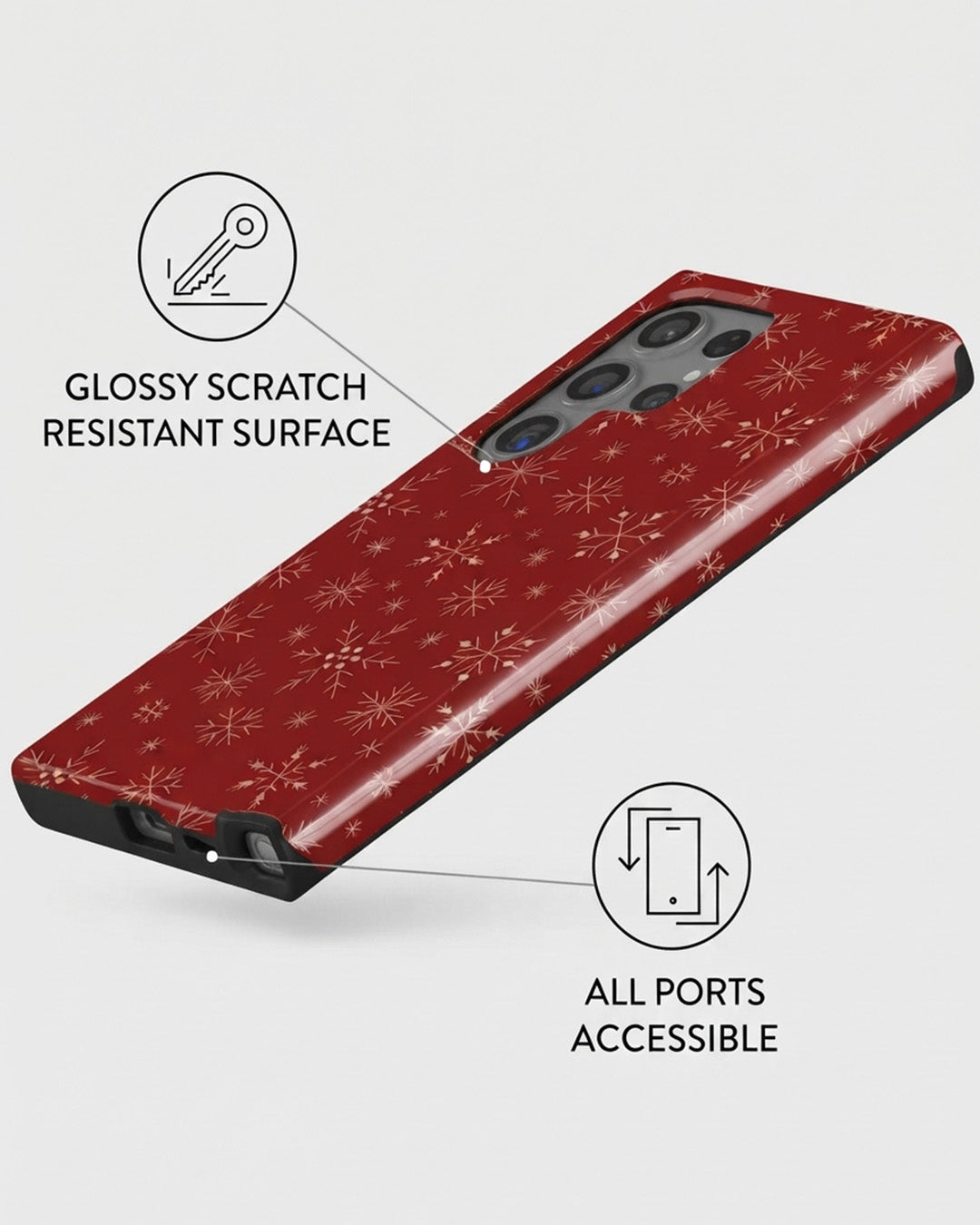 Red Snowflake Samsung Galaxy S24 Case